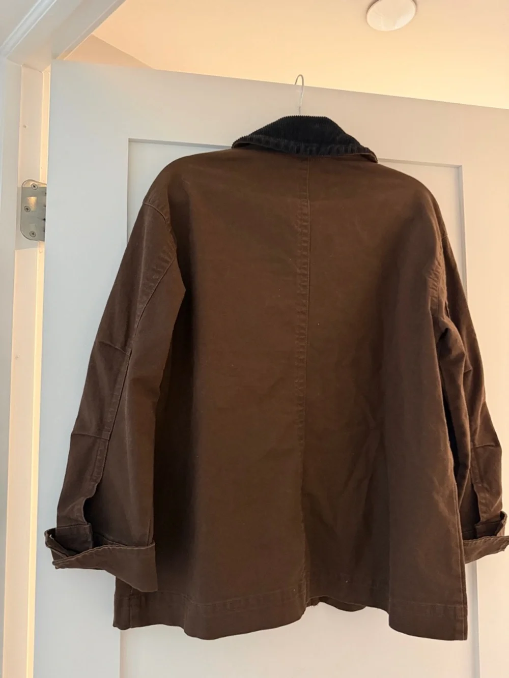 Old Navy Barn Jacket Dark Brown with Black Collar - Picture 5 of 5
